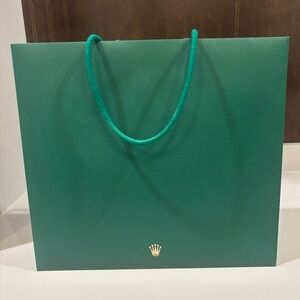 Rolex Green Shopping Bag 11in x 12in